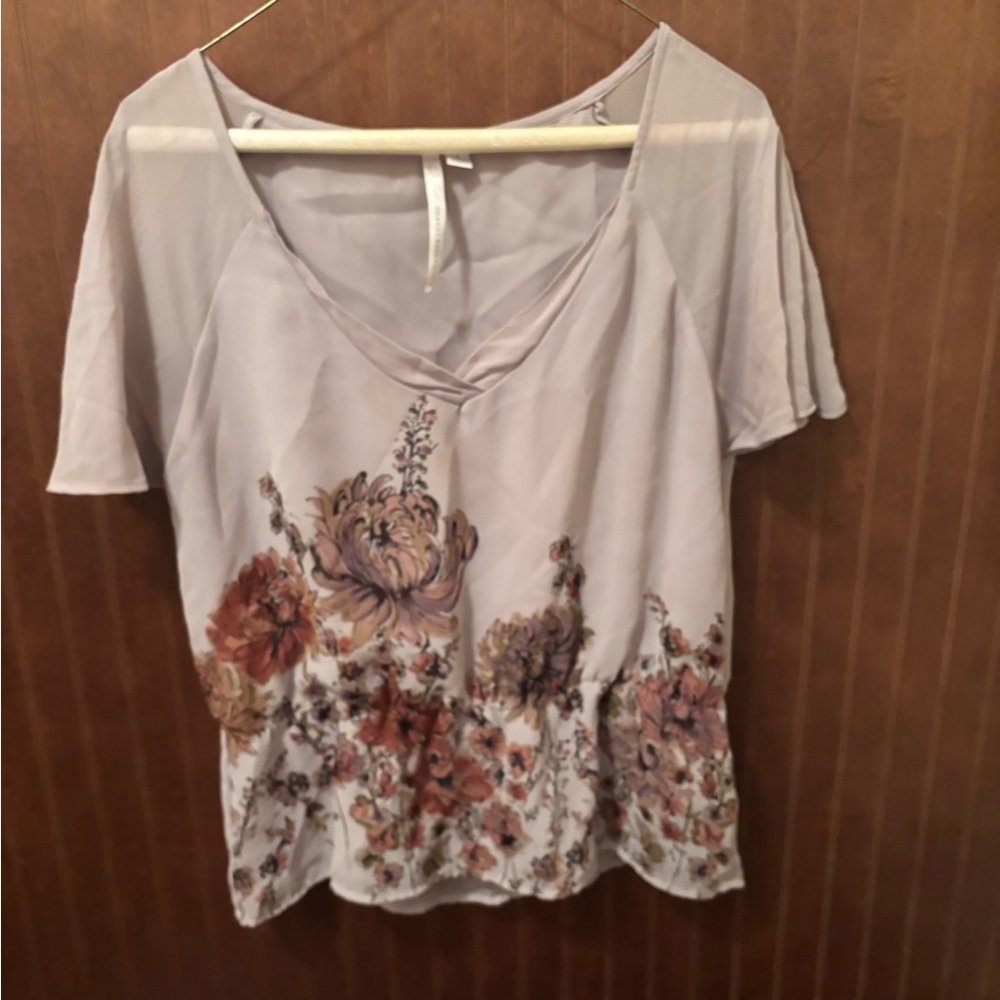 LC Lauren Conrad Lavender Floral Blouse